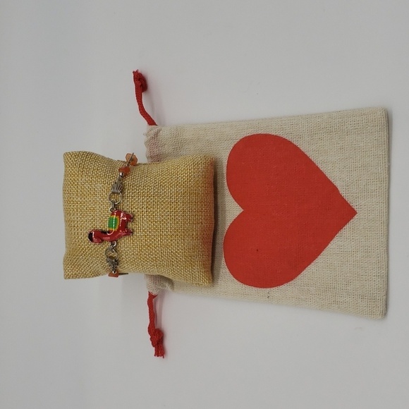 278- Llama Bracelet With Chips Stones Handmade NWT - Picture 1 of 5